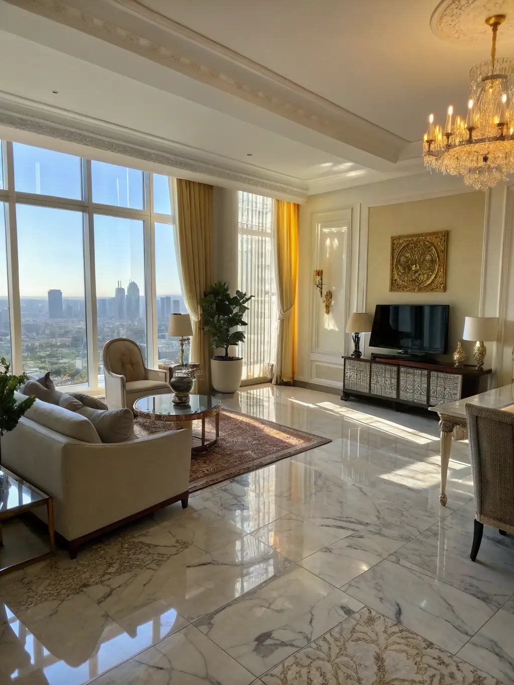 A pristine living room after a thorough end-of-lease cleaning, with polished floors, clean windows, and dust-free surfaces, showcasing the overall quality of BrisbaneBondCleaners' cleaning services.